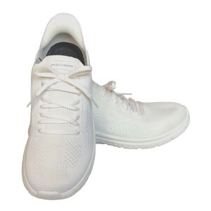 Skechers Slip Ins Virtue Flawless White Lace Up Casual Shoes Women's Size 7.5 US